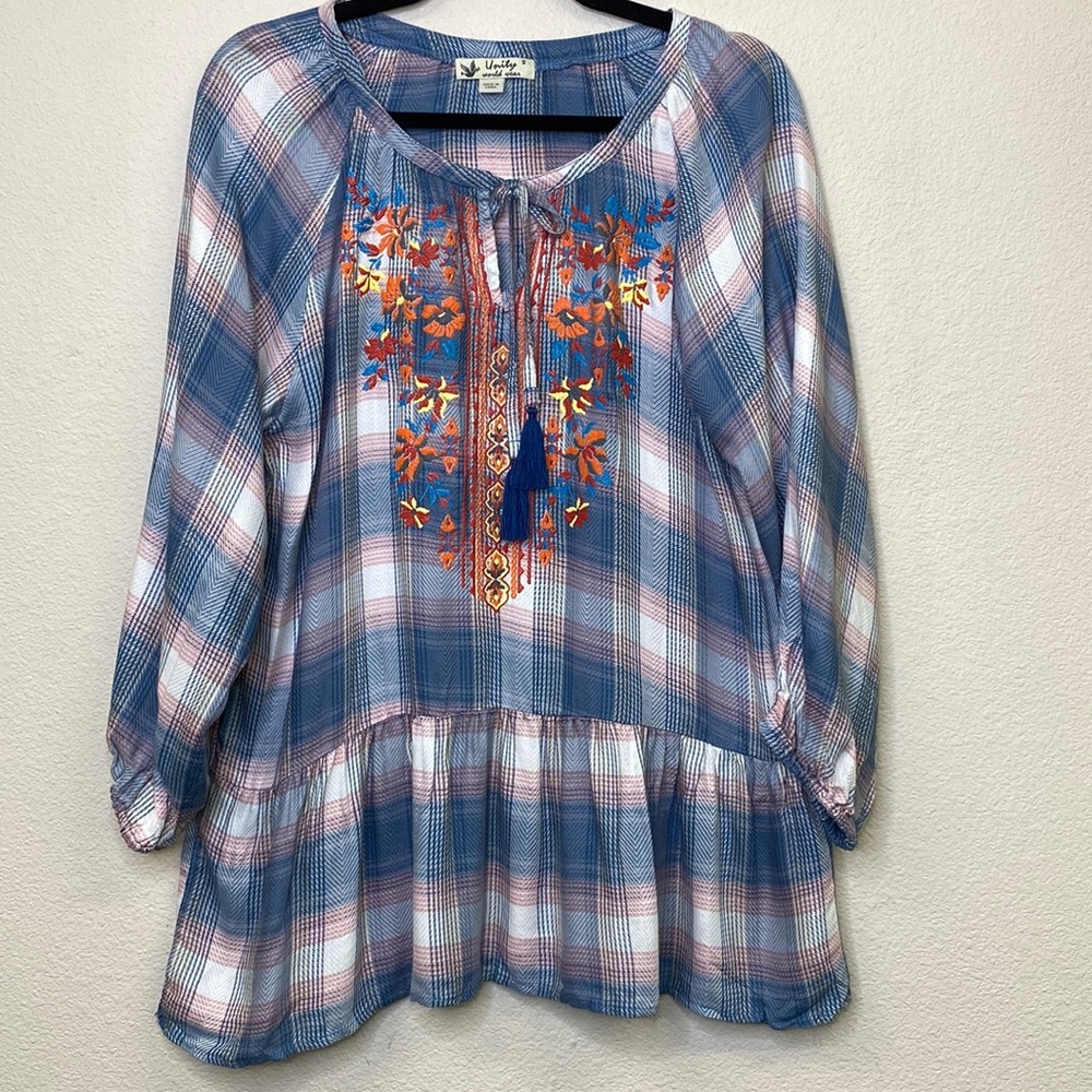 Unity World Wear Tunic Top Size Small